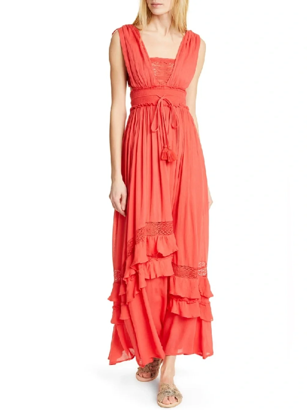 Free People Santa Maria Maxi Dress Pink Rose